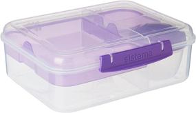 img 4 attached to 🍱 Sistema To-Go Multi Compartment Bento Box Plastic Lunch and Food Storage Container, 55.7oz (Color May Vary)