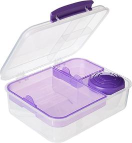 img 3 attached to 🍱 Sistema To-Go Multi Compartment Bento Box Plastic Lunch and Food Storage Container, 55.7oz (Color May Vary)