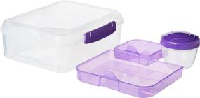 img 1 attached to 🍱 Sistema To-Go Multi Compartment Bento Box Plastic Lunch and Food Storage Container, 55.7oz (Color May Vary)