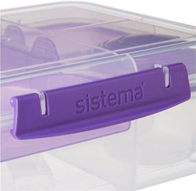 img 2 attached to 🍱 Sistema To-Go Multi Compartment Bento Box Plastic Lunch and Food Storage Container, 55.7oz (Color May Vary)