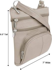 img 3 attached to Roma Leathers Genuine Cross Multi Pocket Women's Handbags & Wallets in Crossbody Bags