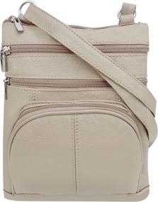 img 4 attached to Roma Leathers Genuine Cross Multi Pocket Women's Handbags & Wallets in Crossbody Bags