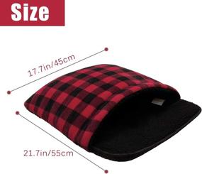 img 3 attached to SCIROKKO Plaid Heated Cat Bed Mat - Thermal Anti-Slip Pet Cave, Self-Warming Pad Sleeping Hideaway Bag for Cats & Puppies