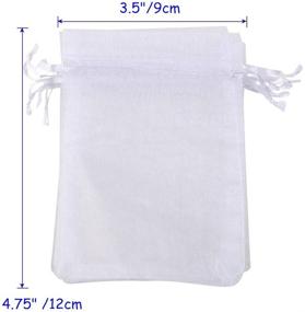 img 3 attached to 🎁 Foxnovo 100 Pack 9x12cm Organza Drawstring Gift Bags - Perfect Wedding Favor Bag Set in White