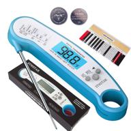 🔵 sthstar waterproof digital meat thermometer for cooking and grilling, instant read food thermometer with folding probe backlight for baking, bbq, oil, milk, bath water, and deep fry - blue logo