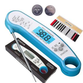 img 4 attached to 🔵 STHSTAR Waterproof Digital Meat Thermometer for Cooking and Grilling, Instant Read Food Thermometer with Folding Probe Backlight for Baking, BBQ, Oil, Milk, Bath Water, and Deep Fry - Blue