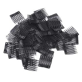 img 1 attached to 📎 Convenient Black Plastic Clips: Top Styling Tools for Full Lace Wig Cap Styling Accessories