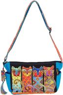 🐱 stylish laurel burch feline clan crossbody cat tote: fashionable handbag purse logo