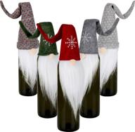 5-piece festive christmas gnomes wine bottle covers for party decorations логотип