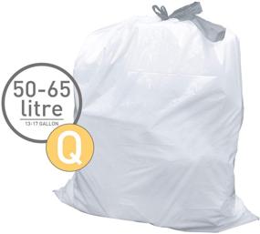 img 1 attached to 🗑️ Commercial Bargains Code Q Custom Fit Drawstring Trash Bags: 50-65 Liter / 13-17 Gallon, 8 Roll, Simplehuman Code Q Compatible - 200 Count (13-17 Gallons)