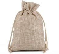 🛍️ meluoge burlap bags cotton linen jewelry treasure pouches - set of 10, light coffee (6"x8") logo