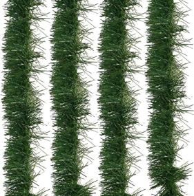 img 1 attached to 🎄 Pack of 6 Soft Pine Garland Decorations - 60 Feet Christmas Holiday Winter Artificial Green Rope for Kitchen, Indoors & Outdoors - Ideal for Staircase, Railing, Banister, Door, Fireplace Mantel, Wreath Decor