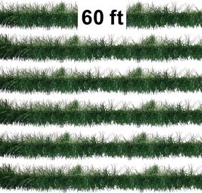 img 2 attached to 🎄 Pack of 6 Soft Pine Garland Decorations - 60 Feet Christmas Holiday Winter Artificial Green Rope for Kitchen, Indoors & Outdoors - Ideal for Staircase, Railing, Banister, Door, Fireplace Mantel, Wreath Decor