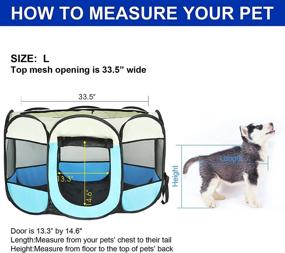 img 2 attached to 🐾 Portable Foldable Pet Playpen 45", Puppy and Kitten Playpen for Indoor and Outdoor Exercise, Lightweight Dog Cage with Handbag - Open-Air Traveling Pet Tent for Small Dogs and Cats