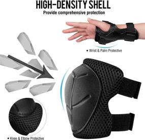 img 2 attached to 🛴 G4Free Kids Knee Pads and Elbow pads with Wrist Guards 3 in 1 Set for Skating, Cycling, Rollerblading, Scooter - Protective Gear for Kids Toddler 3-8 Years