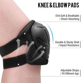 img 3 attached to 🛴 G4Free Kids Knee Pads and Elbow pads with Wrist Guards 3 in 1 Set for Skating, Cycling, Rollerblading, Scooter - Protective Gear for Kids Toddler 3-8 Years