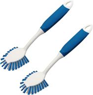 🧽 phyex 2-pack kitchen diffusion scrub brush: efficient dish, pot, pan, sink & bathroom cleaning with long handle comfort logo