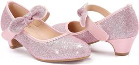 img 4 attached to Adamumu Princess Toddler Sparkle Girls' Flat Shoes