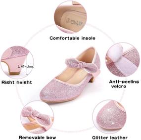 img 3 attached to Adamumu Princess Toddler Sparkle Girls' Flat Shoes