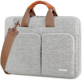 img 4 attached to 👝 Lacdo 360° Protective Laptop Shoulder Bag Sleeve Case for 13 Inch MacBook Air, MacBook Pro Touch Bar (2016-2020), Surface Book 3/2, MacBook Pro Retina (2012-2015), 13" HP Acer ASUS Computer - Gray