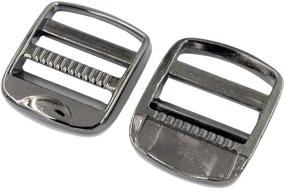 img 2 attached to 🔒 DGOL 10pcs 1-inch Heavy Duty Zinc Alloy Ladder Lock Slider Adjustable Webbing Strap Release Buckles (Gunmetal) - Enhanced SEO