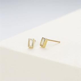 img 3 attached to 💎 Carleen 14K Solid Gold Dainty CZ Stud Earrings: Small, Delicate Fine Jewelry for a Statement Look