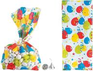 🎈 24-piece bright balloon cellophane party favor treat bags: the perfect party essential! logo