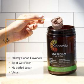 img 2 attached to 🍫 CocoaVia Cardio Health Cocoa Powder - Promotes Healthy Heart, Regulates Blood Pressure, Boosts Nitric Oxide, Enhances Workouts - Superfood for Energy - Sugar Free, Vegan, Plant Based - Dark Chocolate with 500mg Flavanols - 30 Servings