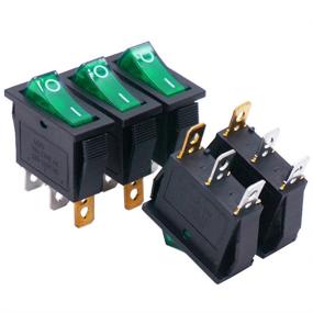 img 3 attached to 🔘 Twidec/5Pcs Rocker Switch 3 Pins 2 Position ON/Off AC 20A/125V 15A/250V SPST LED Light Illuminated Boat Rocker Switch Toggle - KCD3-101N-G | 1-Year Quality Assurance