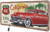 коврик для лицензионных номеров beabes california route 66: декоративные пластины для автомобиля с винтажным автомобилем и пальмовым деревом, алюминиевая новинка для автомобиля 6х12 дюймов, идеальный подарок для мужчин и женщин. логотип