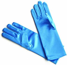 img 1 attached to 🧤 DreamHigh Kids Formal Stretch Satin Gloves for Girls - Long Finger Gloves for Children's Parties
