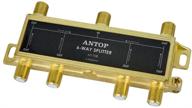 📺 antop 6-way coaxial cable splitter: hd tv, cable & amplified antenna-worthy! power passing, gold plated, resistant to corrosion at 2ghz-5-2050mhz range logo