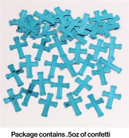 img 1 attached to 🎉 Embossed Blue Cross Confetti by Creative Converting: Add a Touch of Elegance to Your Celebration