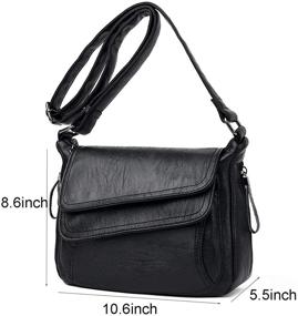img 1 attached to Сумка через плечо SYYHOME из искусственной кожи среднего размера для женщин - мешок-хобо для путешествий, сумка с несколькими карманами