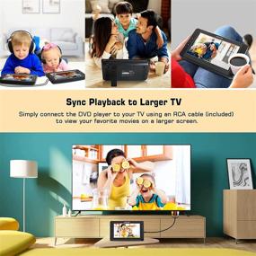 img 1 attached to 📀 WONNIE 10.5" Dual Portable DVD Player: Perfect Car Entertainment for Kids - Two Headphones, Rechargeable Battery, USB/SD/MMC Support, AV In & Out- Regions Free! (1 Player+1 Monitor)