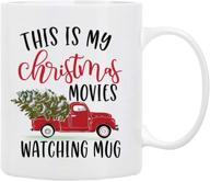 🎄 christmas movies watching mug - funny coffee mug gift set in decorative box (11 oz) for daughter, wife, and son logo