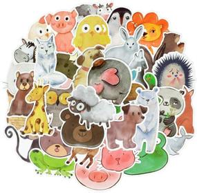img 3 attached to QTL Animal Stickers for Kids and Water Bottles - Cute Watercolor Animal Stickers for Laptop (50 Pcs)