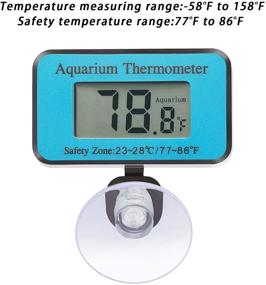 img 1 attached to 🌡️ 3-Pack Blue Aquarium Thermometer with Suction Cup - Waterproof LCD Digital Fish Tank Water Thermometer with Fahrenheit Reading for Reptile Aquariums and Fish Tanks