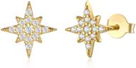 💫 small star stud earrings for women - hypoallergenic, 925 sterling silver with cubic zirconia, ideal teen girls' earrings, platinum or 14k gold plated logo