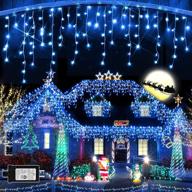 🔵 jxledayy super long 1280 led 131 ft string lights with 240 drops - blue christmas lights for holiday wedding party bedroom garden patio outdoor indoor décor - plug in, 8 modes logo