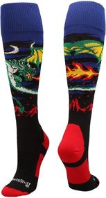 img 4 attached to Optimized Search: Medieval Dragon Over The Calf Athletic Socks by MadSportsStuff