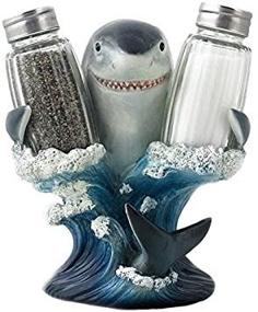 img 3 attached to 🦈 Exquisite Great White Shark Glass Salt and Pepper Shaker Set: A Unique Addition to Your Beach Bar or Tropical Kitchen Decor by Home 'n Gifts