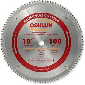 img 3 attached to 🪚 Premium Oshlun SBNF-100100 10-Inch 100 Tooth TCG Saw Blade: Perfect for Aluminum & Non Ferrous Metals!