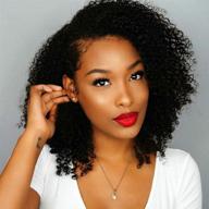 волосы bly mongolian afro kinky curly human hair 3 пакета (8 8 8 дюймов) - непереработанные волосы с набивными прядями | объемные волосы для черных женщин - натуральный цвет логотип