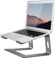 orionstar portable aluminum laptop stand, ergonomic macbook riser compatible with apple macbook air pro & 10-15.6 inch notebook computers, detachable elevator holder in space grey logo