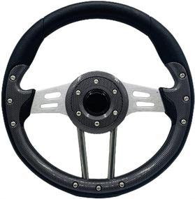 img 4 attached to YEHICY 13 Inch Universal Golf Cart Steering Wheel For Most Golf Cart Club EZGO Precedent And Yamaha Golf Carts