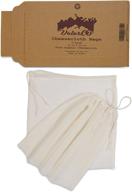 🥛 premium organic cheesecloth nut milk bags - 2-pack juice strainer and tea filter set - ideal for greek yogurt, cold brew coffee, celery juice - reusable unbleached bags for herbs, legumes, vegetables - size: 12 x 12 inches logo