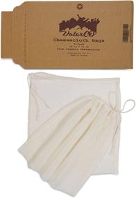 img 4 attached to 🥛 Premium Organic Cheesecloth Nut Milk Bags - 2-Pack Juice Strainer and Tea Filter Set - Ideal for Greek Yogurt, Cold Brew Coffee, Celery Juice - Reusable Unbleached Bags for Herbs, Legumes, Vegetables - Size: 12 X 12 inches