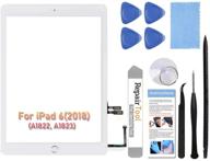 fixerman ipad 6 6th gen 2018 touch screen digitizer glass replacement repair parts (a1893 a1954) - home button included - complete repair tools kit (white, 9.7 inch) logo