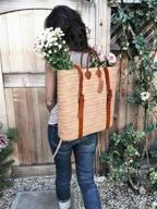 🌴 palm leaf backpack - organic straw bag for shopping, picnics, and beach trips - authentic moroccan bag - handmade leather bags for a stylish look - eco-friendly handcrafted brown beach bag logo